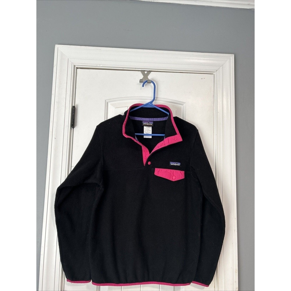 Patagonia Synchilla Black and Pink Pullover Size S